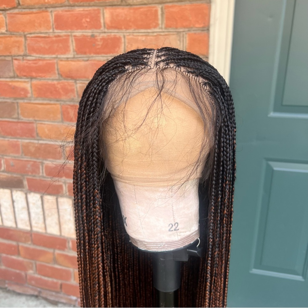💯Handmade Knotless Extra Long Braided Wig - 1b/33